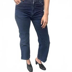 70s Wrangler High Waisted Wide Leg Corduroy Pants – Blue 27x29 Retro